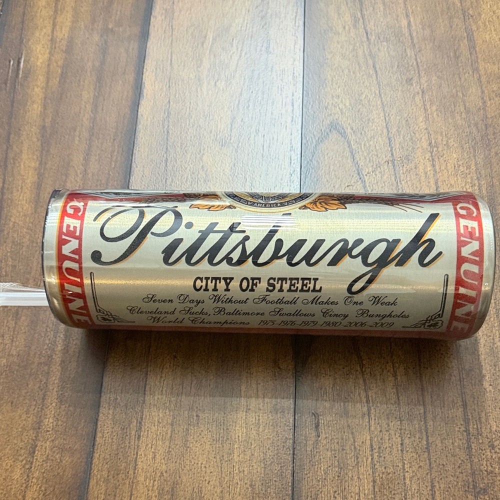 Pittsburgh Steelers/Budweiser theme  tumbler with handle-32oz size